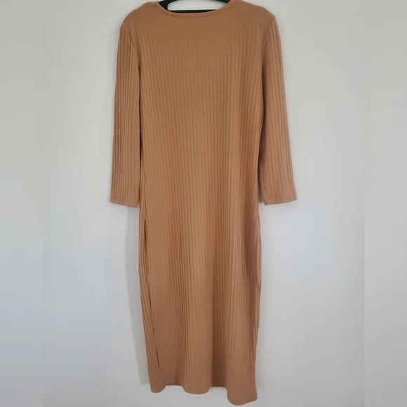 Another Story Ribbed Button Midi Dress - Picture 2 of 3